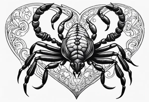 Scorpion with hearts tattoo idea