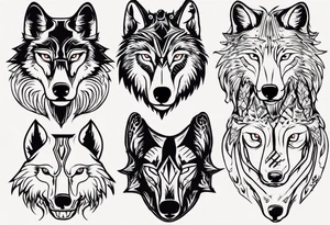 wolf head tattoo idea