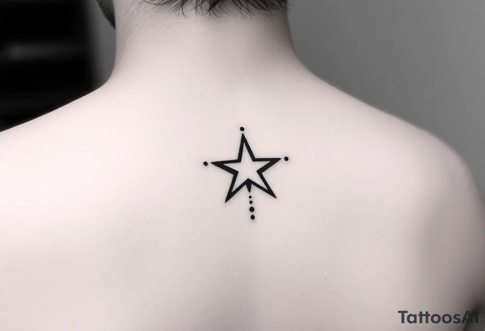 A star tattoo design. . black and white. small tattoo idea