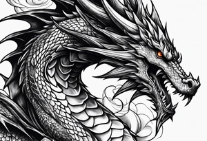 Fire breathing dragon tattoo idea