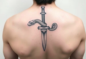snake crawls on a sword. tattoo idea