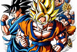 son goku and the z fighters hiking tattoo idea