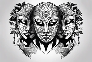 Hiding behind a mask men tattoo idea