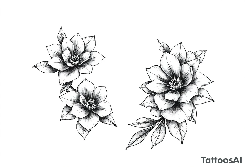 moon-shaped flowers tattoo idea