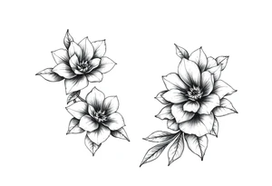 moon-shaped flowers tattoo idea