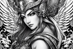 ares figure, angel tattoo idea