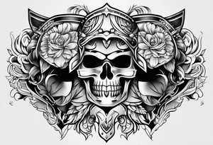 leg armor tattoo idea