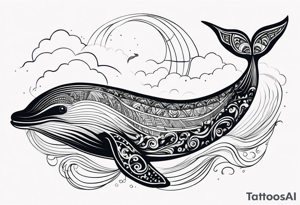 a dreamy whale tattoo idea