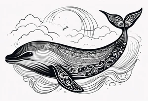 a dreamy whale tattoo idea