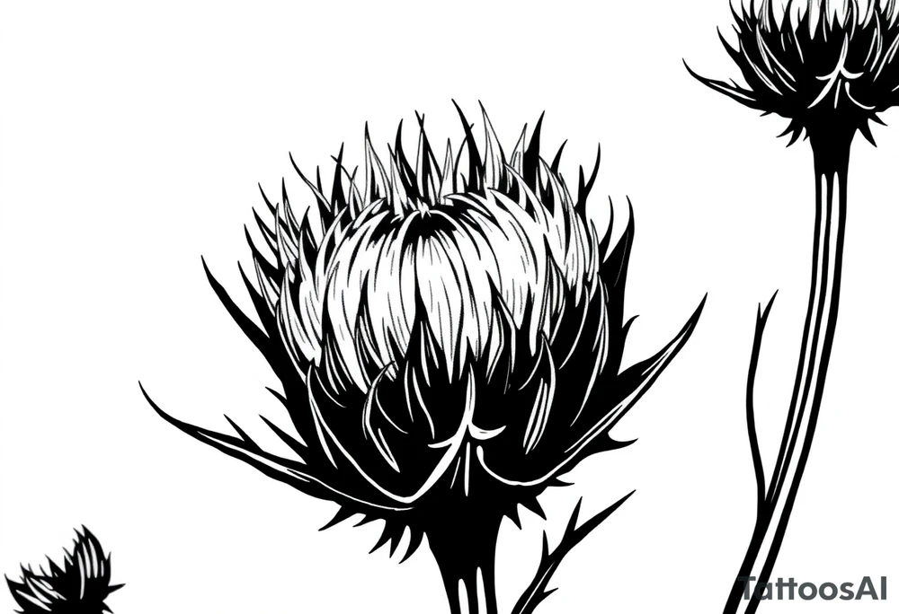 thistle minimalist tattoo idea