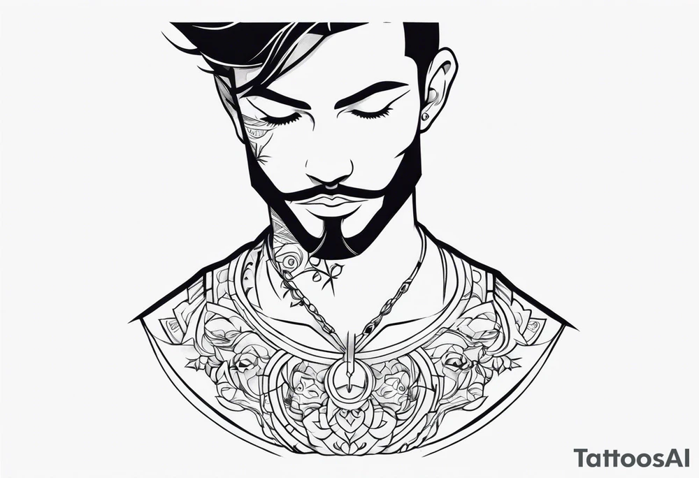 Male tattoo on the neck tattoo idea