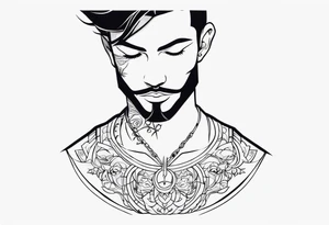 Male tattoo on the neck tattoo idea