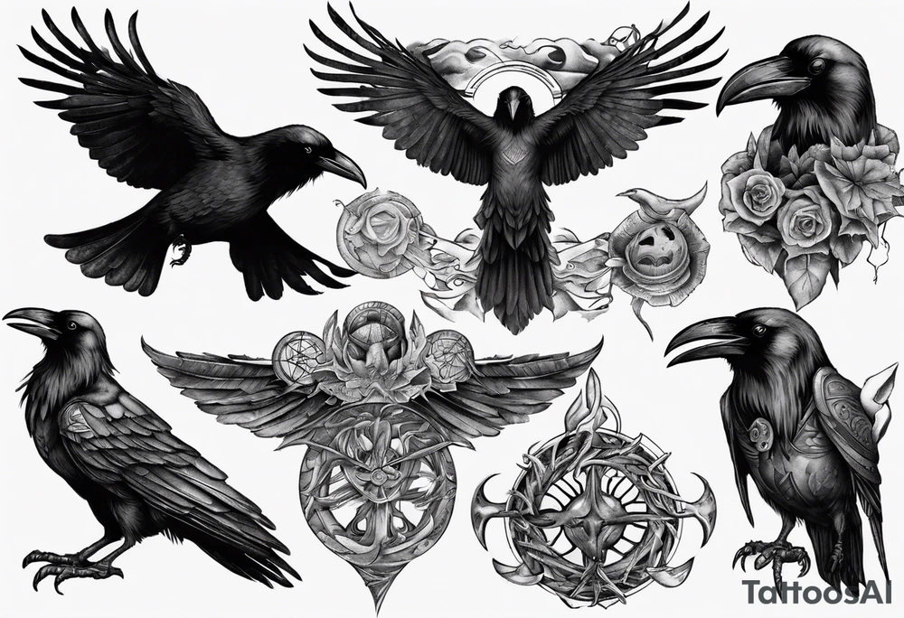 raven from the vikings era tattoo idea