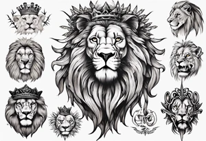 wild king lion tattoo idea