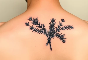 an herb bouquet with rosemary tattoo idea
