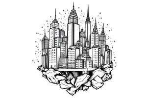 city under water theme tattoo idea