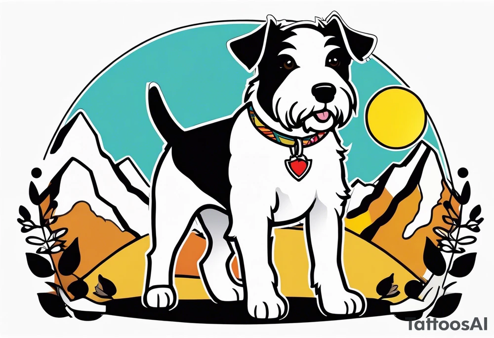 white and black 
mountain terrier named buddy tattoo idea