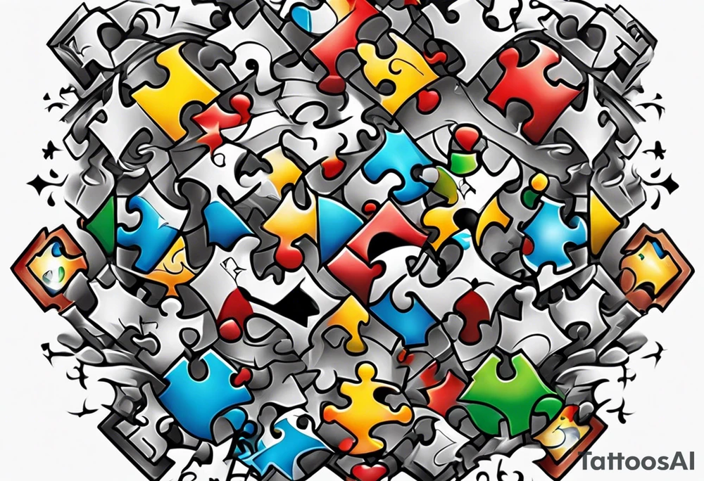Autism puzzle tattoo idea