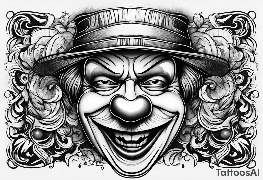 Clown face laugh and sad tattoo idea