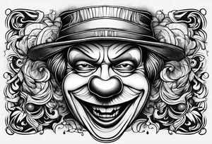 Clown face laugh and sad tattoo idea