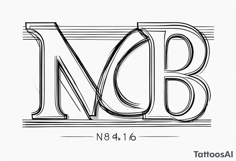 Initials NCA with date 9-15-16 tattoo idea