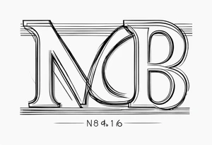 Initials NCA with date 9-15-16 tattoo idea