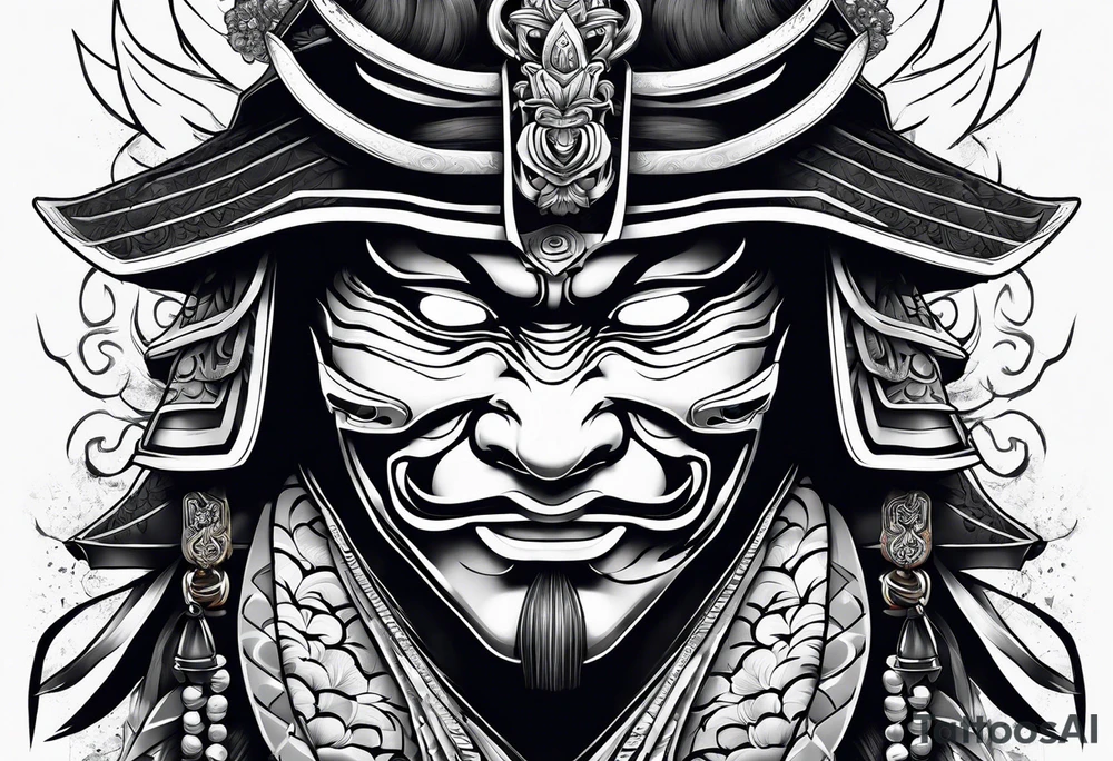 Samurai mask tattoo idea