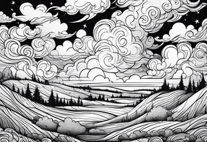 wispy clouds tattoo idea