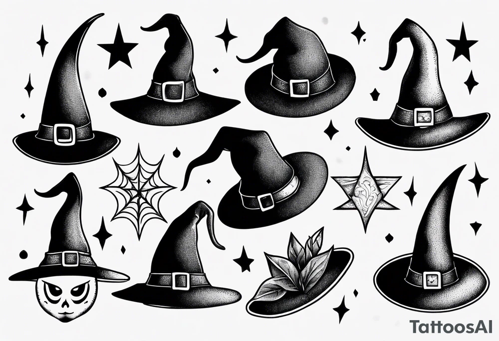 Cute witch hat tattoo idea