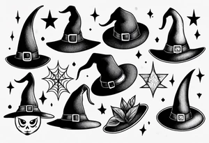 Cute witch hat tattoo idea