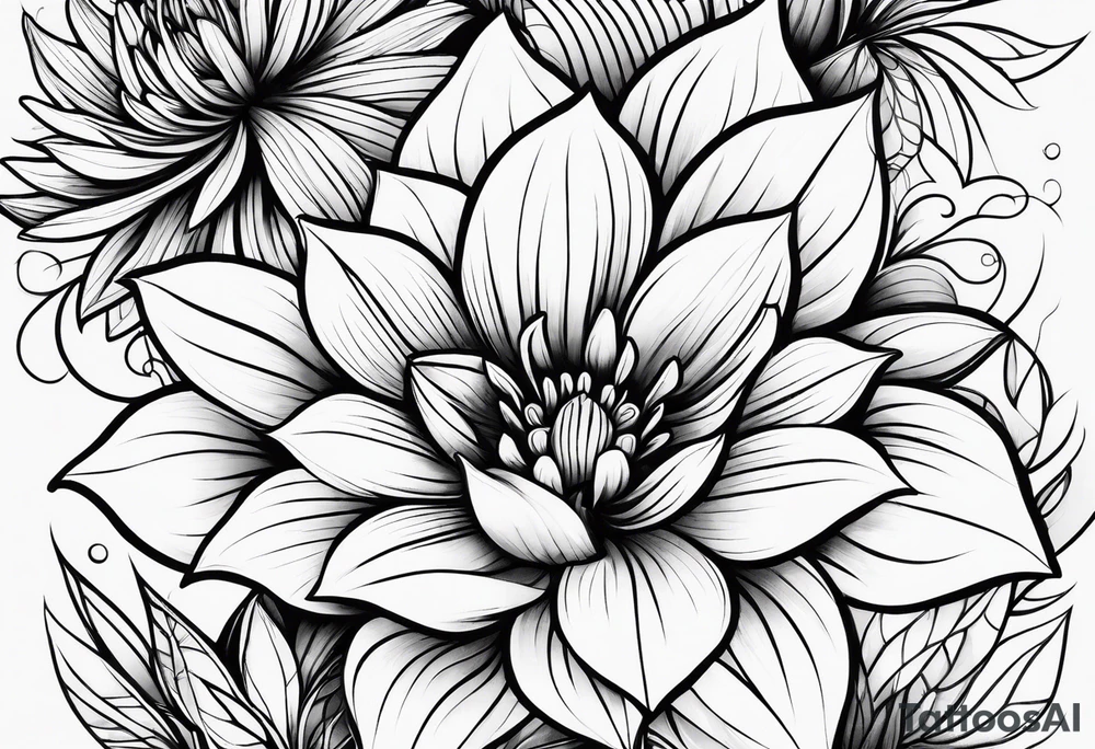 abstract flower tattoo idea