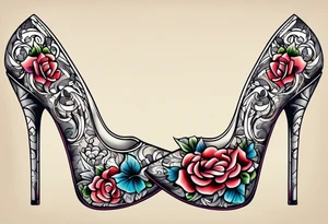 high heel tattoo idea