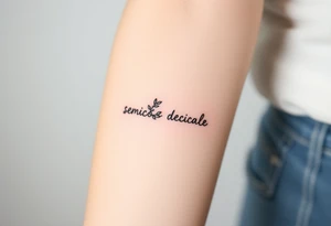 A delicate semicolon symbol intertwined with a vine, symbolizing growth, resilience, and new beginnings tattoo idea
