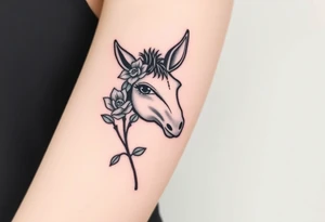 donkey rose and eyeball tattoo idea