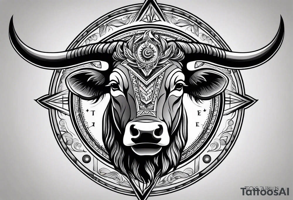 TAURUS BULL COMPASS tattoo idea
