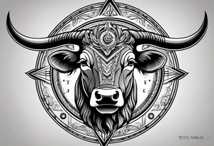 TAURUS BULL COMPASS tattoo idea