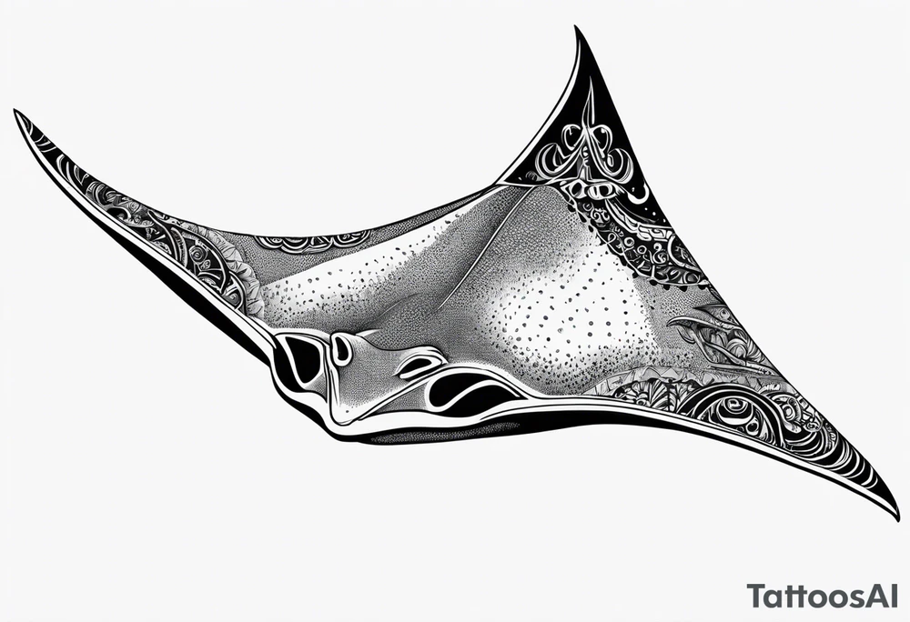 Manta ray swimming tattoo idea