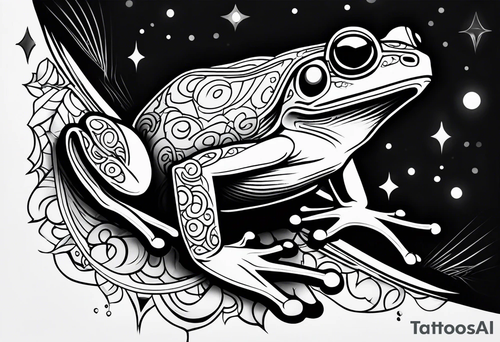 a psychedelic frog tattoo idea