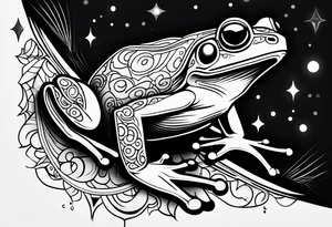 a psychedelic frog tattoo idea