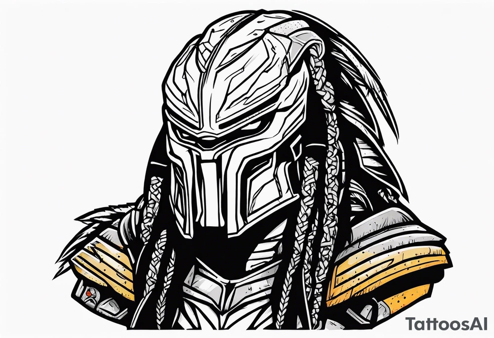 American traditional predator like movie predator tattoo idea