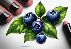 3 blueberries with a leaf tattoo idea
