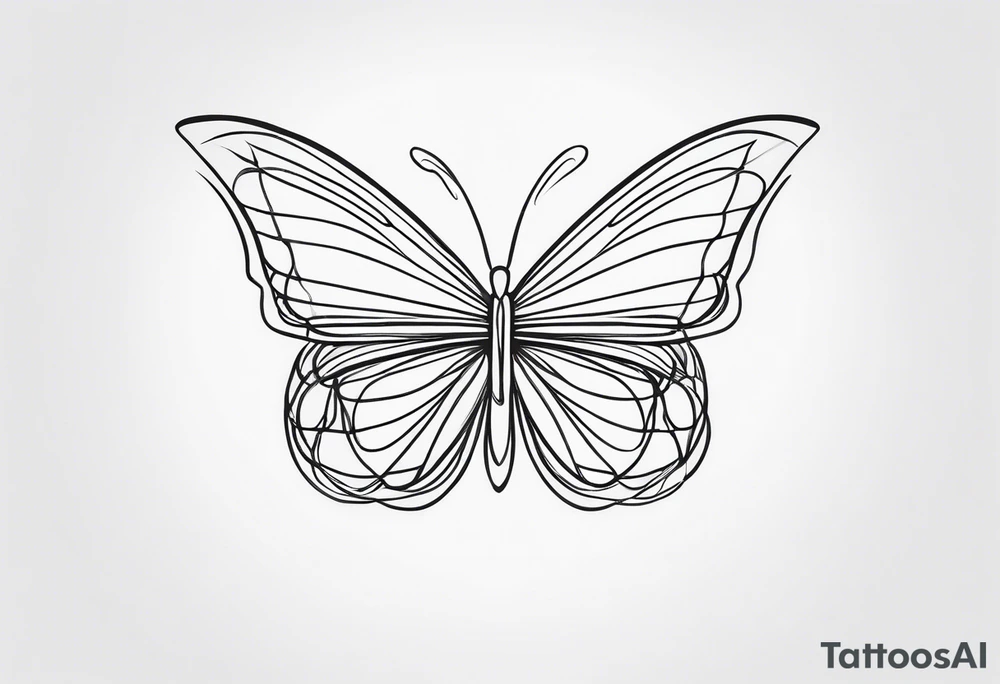 I was a continuous line tattoo with a cross and has a butterfly connected to it along with TRYGOD tattoo idea