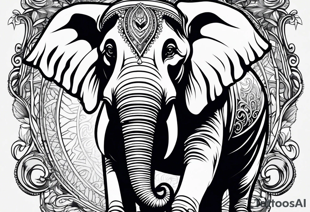 Angry elephant tattoo idea