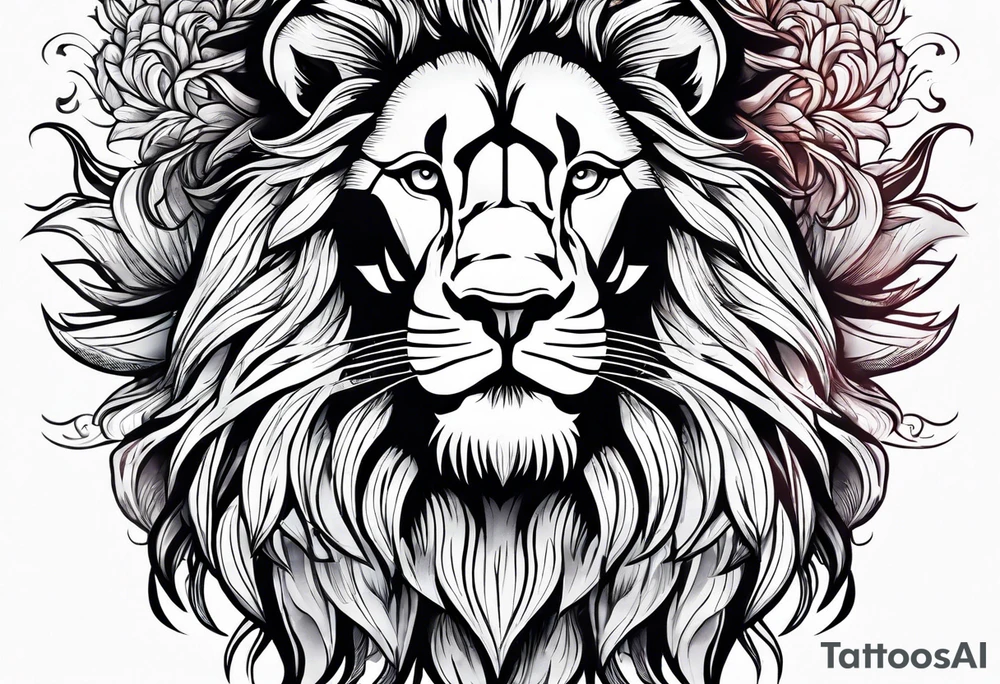 Powerful majestic lion family tattoo idea