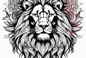 Powerful majestic lion family tattoo idea