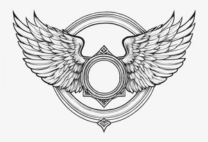 wings with a halo above them tattoo idea