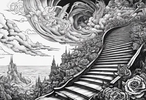 Satan fallen down on the stairway to heaven tattoo idea