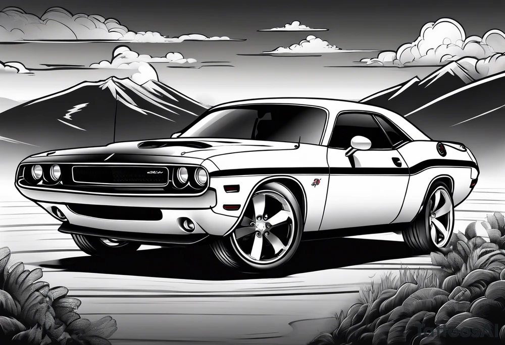 dodge challenger tattoo idea