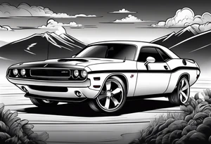 dodge challenger tattoo idea