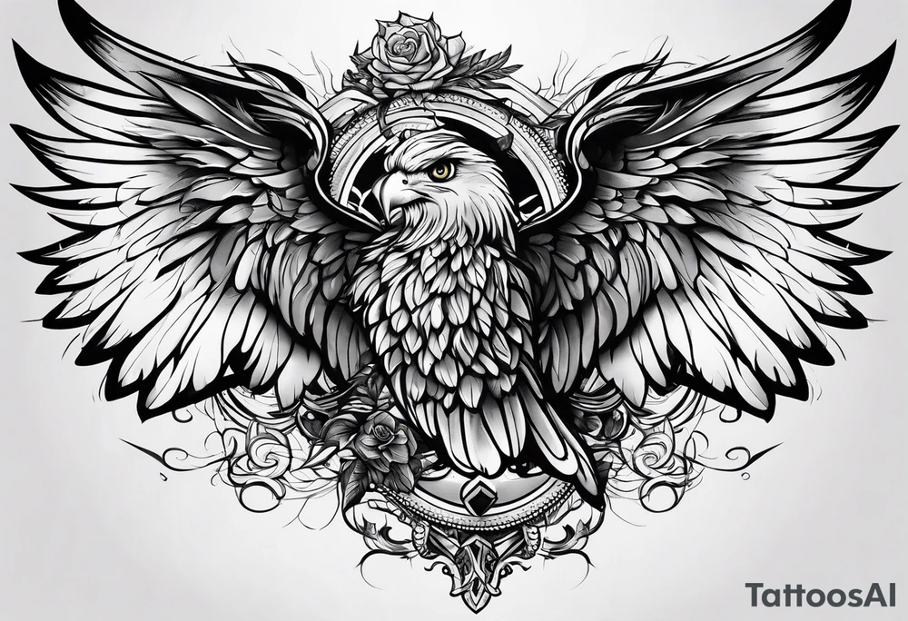 hand print and wings tattoo idea